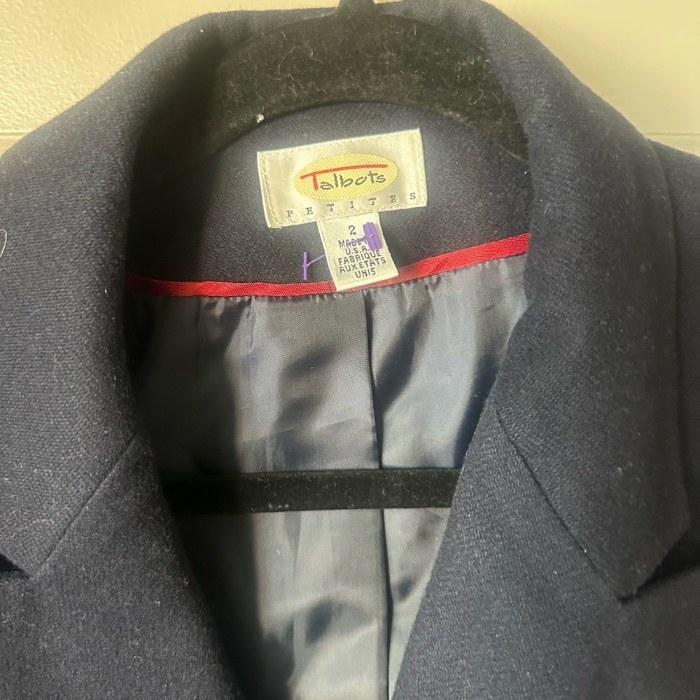 Talbots Navy Wool Blazer with Gold Buttons - Picture 4 of 7